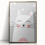 Cute Cat Girls Room Wall Art – Nursery & Kids Room Art Print