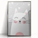 Cute Cat Girls Room Wall Art – Nursery & Kids Room Art Print