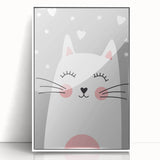 Cute Cat Girls Room Wall Art – Nursery & Kids Room Art Print