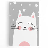 Cute Cat Girls Room Wall Art – Nursery & Kids Room Art Print