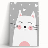 Cute Cat Girls Room Wall Art – Nursery & Kids Room Art Print