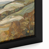 Close-up of textured black wall art depicting autumn leaves, on a framed canvas, suitable for large living room spaces.
