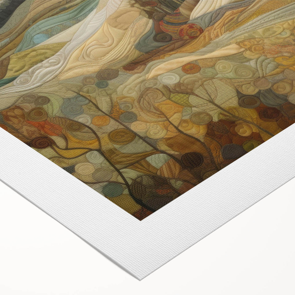 Art deco poster featuring autumnal trees in orange and brown tones on rolled canvas, suitable for dining room decor.