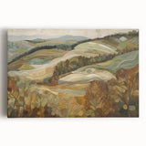 Large black and white stretched canvas featuring a minimalist autumn tree, ideal for kitchen wall art.