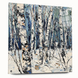 Dining Room Wall Art Collection – Winter Birch Forest Painting