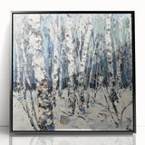 Dining Room Wall Art Collection – Winter Birch Forest Painting