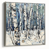 Dining Room Wall Art Collection – Winter Birch Forest Painting