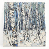 Dining Room Wall Art Collection – Winter Birch Forest Painting