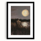 Abstract figurative black frame showcasing a contemporary artwork with a mat, emphasizing modern design elements, perfect for home decor or gallery display.