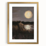 Abstract figurative frame with a gold mat, showcasing a modern artistic design. The frame features a sleek front view, ideal for contemporary home decor.