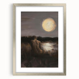 Abstract figurative art frame with a sleek silver finish and matting, showcasing a modern artistic design; ideal for contemporary home decor and gallery displays.