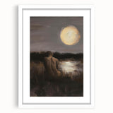 Abstract figurative art frame in a sleek white mat, showcasing vibrant colors and intricate designs, ideal for modern home decor and artistic displays.