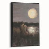 Abstract figurative artwork in a sleek black frame, showcasing vibrant colors and dynamic shapes, perfect for modern home decor or art collectors.