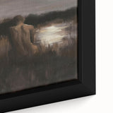 Abstract figurative art canvas close-up showcasing vibrant colors and dynamic shapes, framed elegantly, perfect for modern home décor and artistic expression.