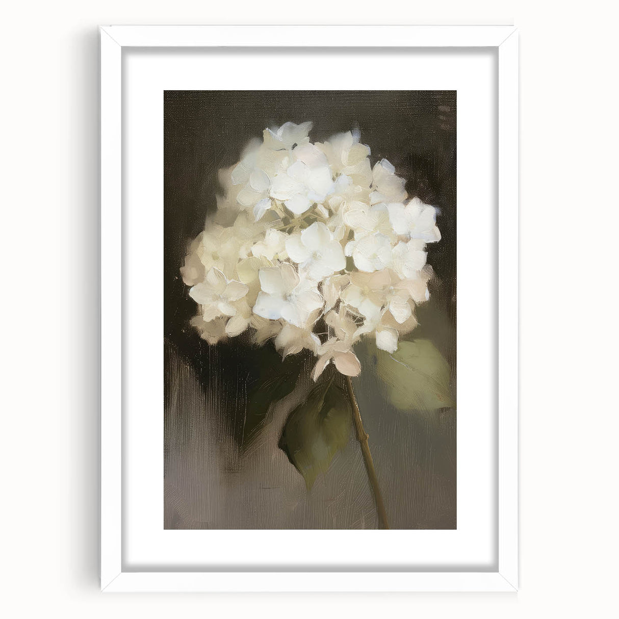 Abstract floral frame showcasing vibrant colors in a white mat, perfect for enhancing modern decor. Ideal for art enthusiasts and interior design.
