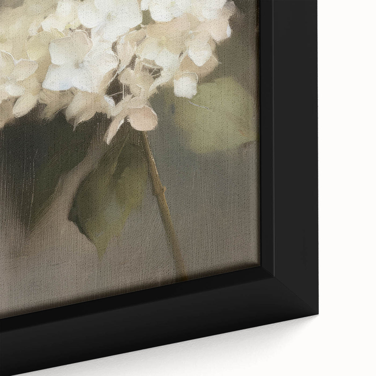 Close-up of an abstract floral framed canvas showcasing vibrant colors and intricate designs, perfect for modern home decor and artistic expression.