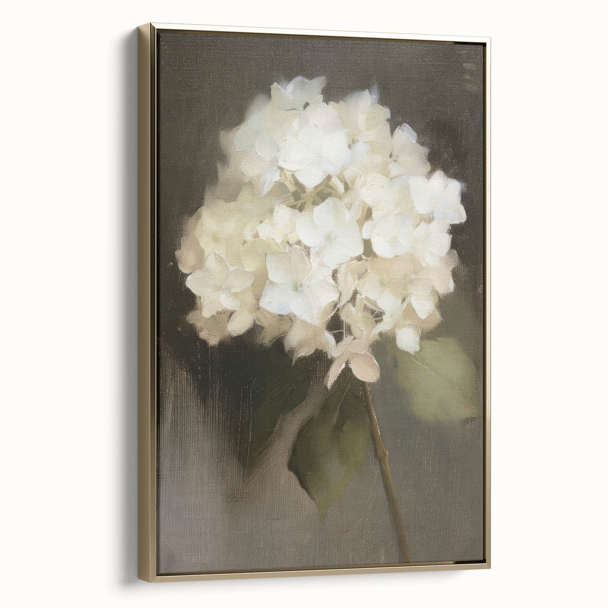 Abstract floral canvas artwork framed in gold, showcasing vibrant colors and intricate patterns, perfect for modern home decor. Ideal for adding elegance to any room.