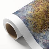 Abstract floral design on rolled canvas, showcasing vibrant colors and intricate patterns ideal for modern decor, securely packaged in a protective cardboard tube. Perfect for adding a touch of elegance to any space.