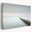 Abstract landscape stretched canvas artwork showcasing vibrant colors and fluid shapes in a side view perspective, perfect for modern home decor and artistic interiors.