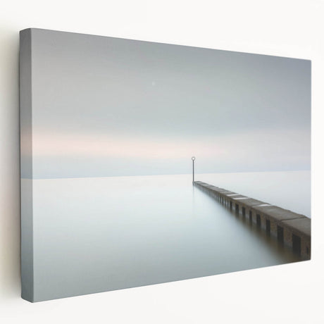 Abstract landscape stretched canvas artwork showcasing vibrant colors and fluid shapes in a side view perspective, perfect for modern home decor and artistic interiors.