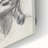 Close-up of abstract minimalist wall art in acrylic glass, showcasing soft pastel colors and smooth textures, perfect for modern home decor and artistic expression.