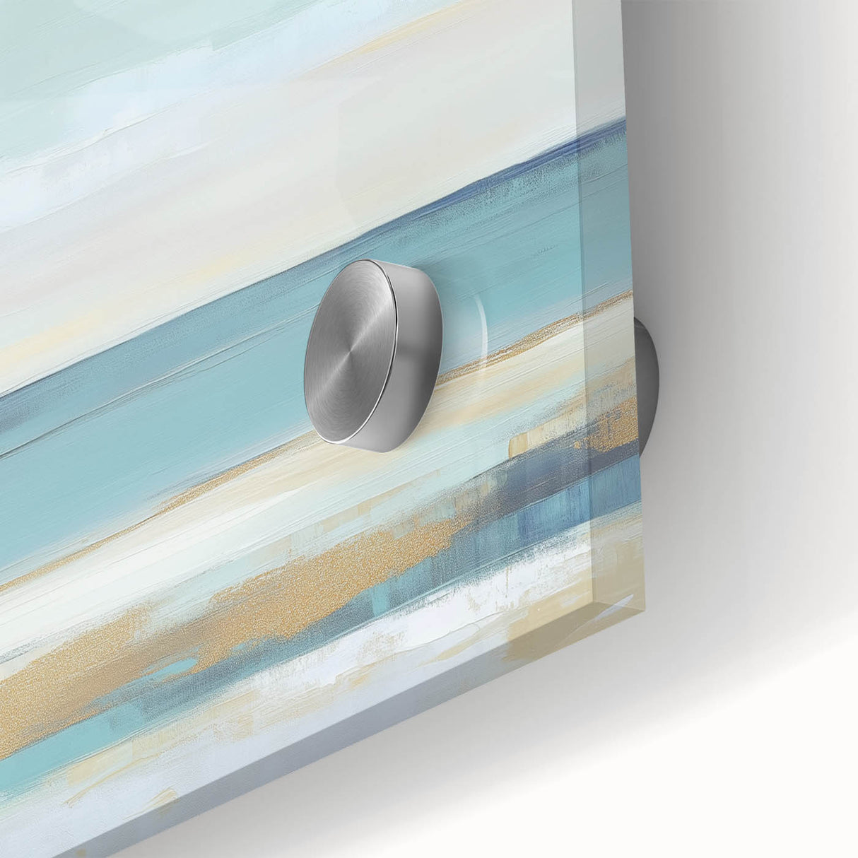 Minimalist Abstract Wall Art – Aqua and Sand Coastal Canvas