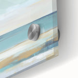 Minimalist Abstract Wall Art – Aqua and Sand Coastal Canvas