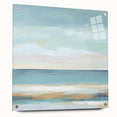Minimalist Abstract Wall Art – Aqua and Sand Coastal Canvas