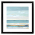 Minimalist Abstract Wall Art – Aqua and Sand Coastal Canvas