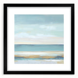 Minimalist Abstract Wall Art – Aqua and Sand Coastal Canvas