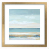 Minimalist Abstract Wall Art – Aqua and Sand Coastal Canvas