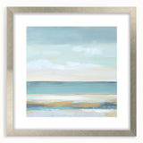 Minimalist Abstract Wall Art – Aqua and Sand Coastal Canvas