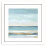 Minimalist Abstract Wall Art – Aqua and Sand Coastal Canvas