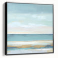 Minimalist Abstract Wall Art – Aqua and Sand Coastal Canvas