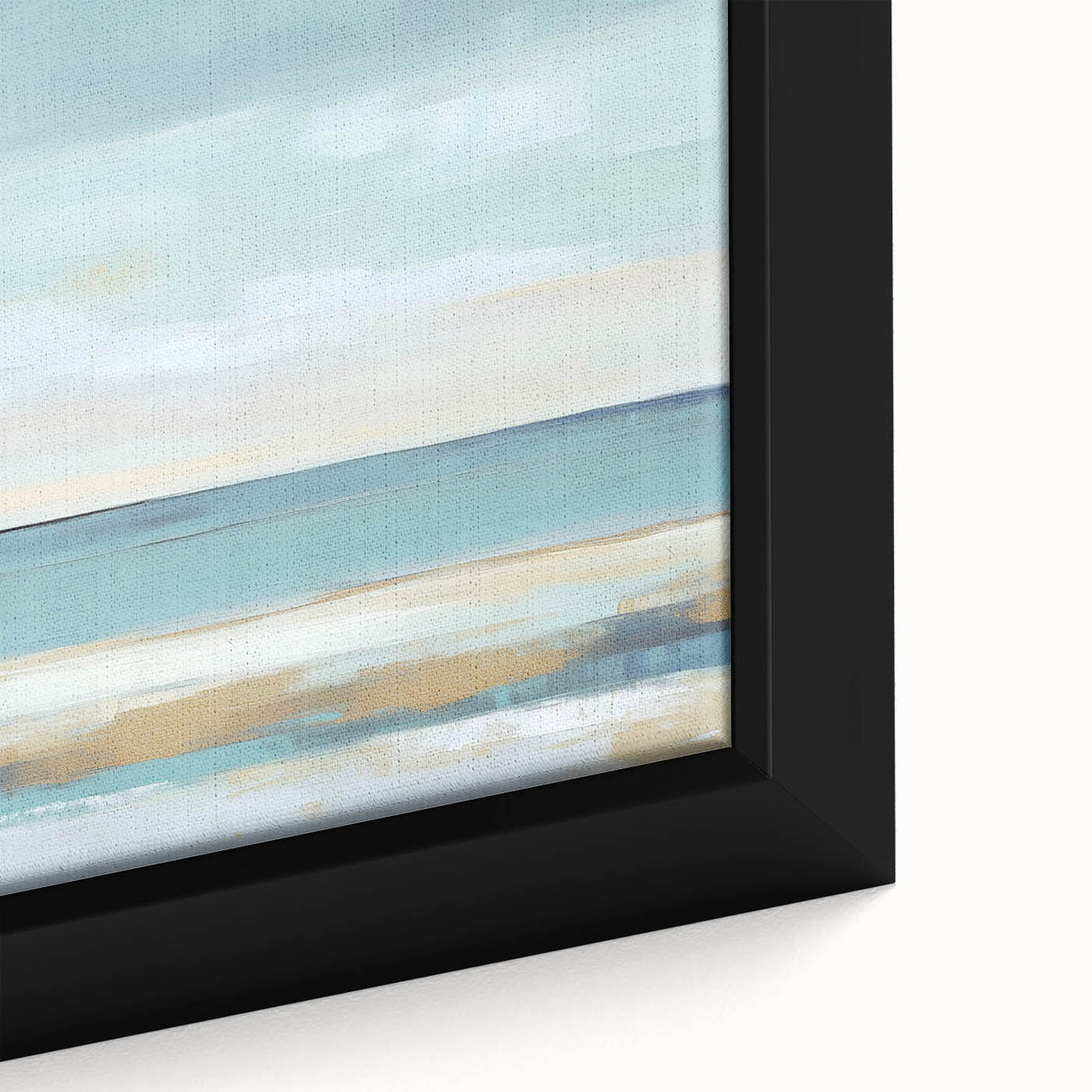 Minimalist Abstract Wall Art – Aqua and Sand Coastal Canvas