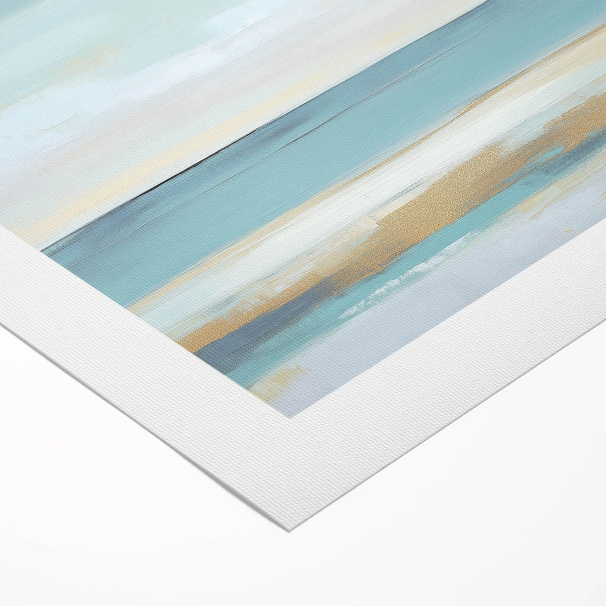 Minimalist Abstract Wall Art – Aqua and Sand Coastal Canvas