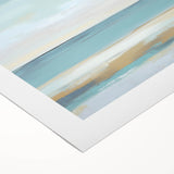 Minimalist Abstract Wall Art – Aqua and Sand Coastal Canvas