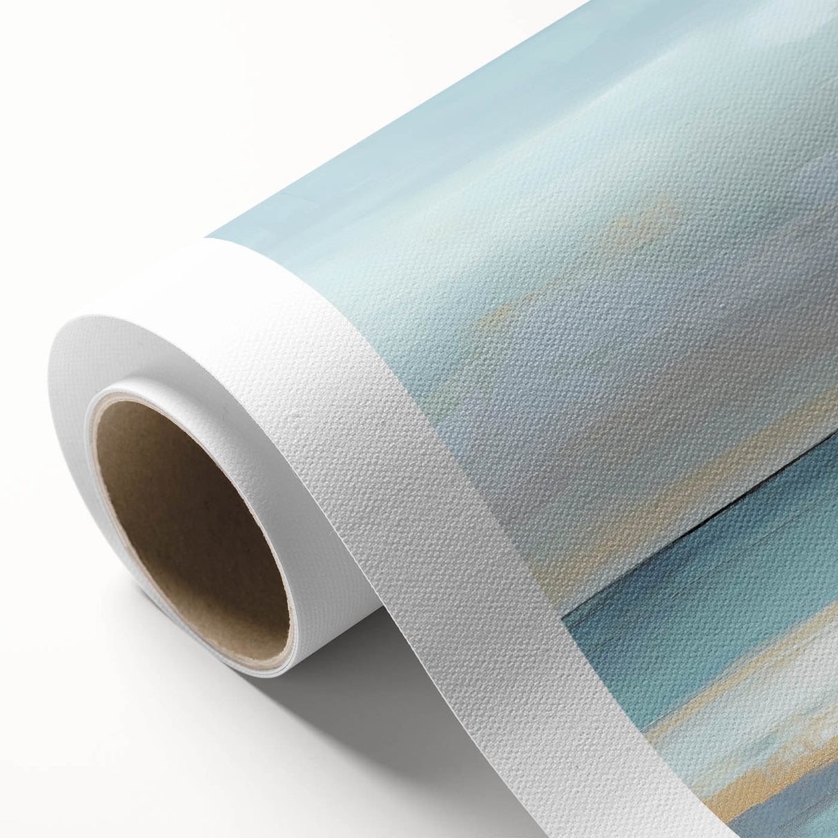 Minimalist Abstract Wall Art – Aqua and Sand Coastal Canvas