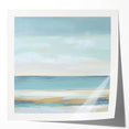 Minimalist Abstract Wall Art – Aqua and Sand Coastal Canvas