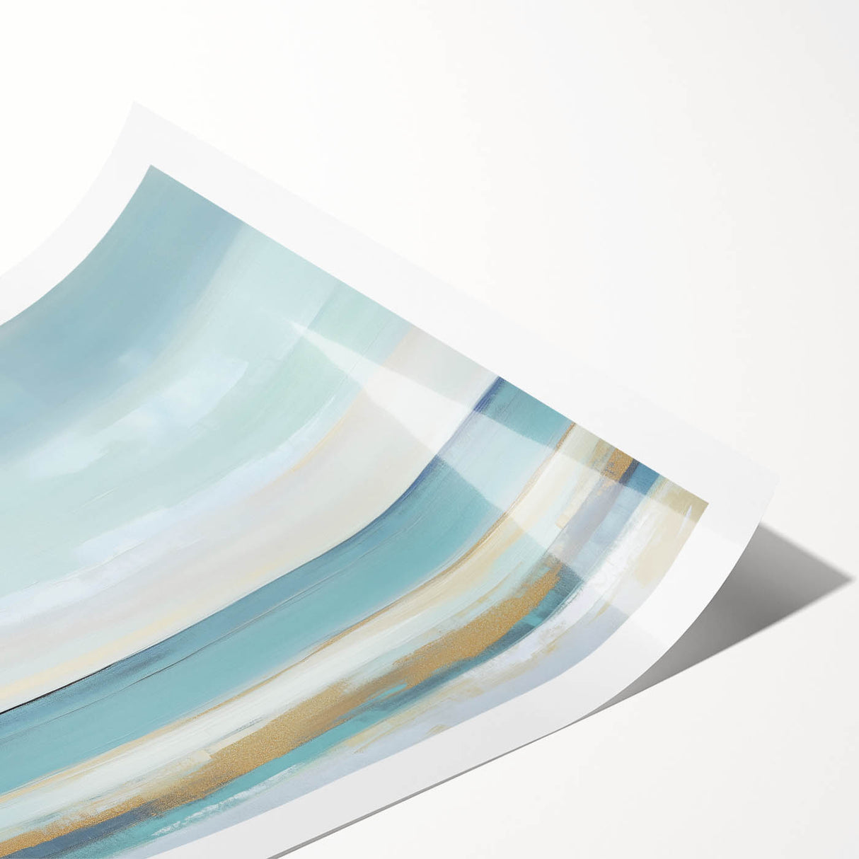 Minimalist Abstract Wall Art – Aqua and Sand Coastal Canvas
