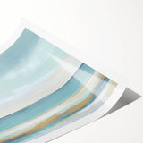Minimalist Abstract Wall Art – Aqua and Sand Coastal Canvas