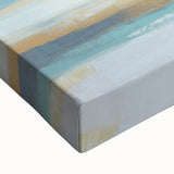 Minimalist Abstract Wall Art – Aqua and Sand Coastal Canvas