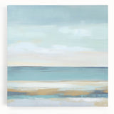 Minimalist Abstract Wall Art – Aqua and Sand Coastal Canvas