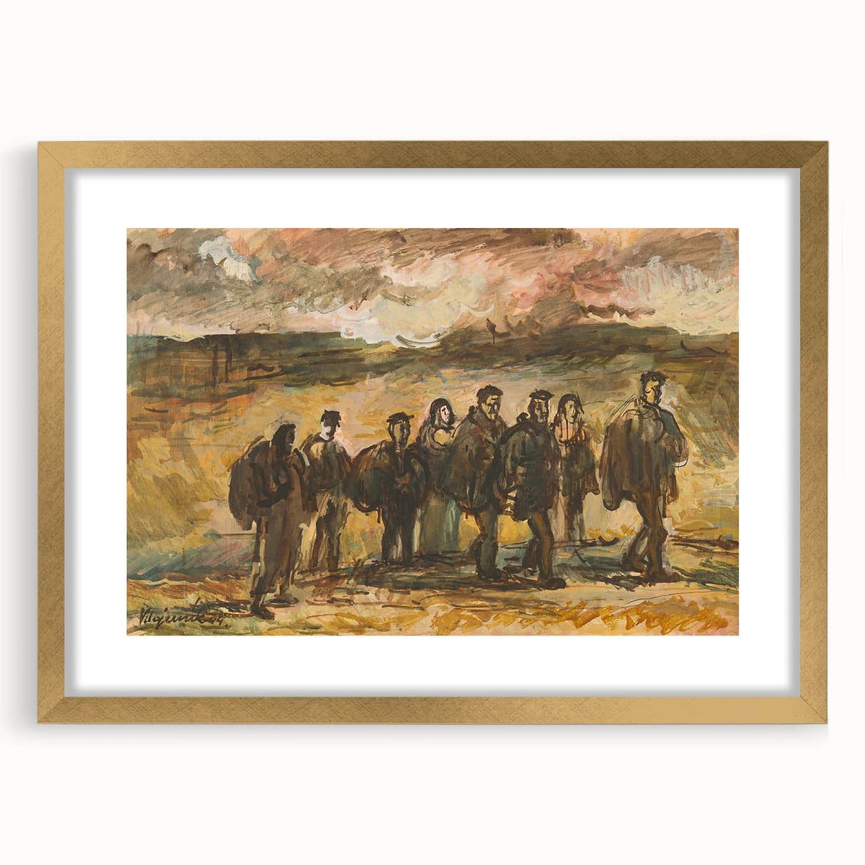 Expressionism Wall Art - Refugees on the Move by Cyprián Majerník