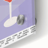 Large abstract wall art on acrylic glass featuring vibrant orange and blue swirls, ideal for dining room ambiance.