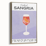 Landscape art painting on framed canvas featuring a colorful vintage poster of food and drinks.