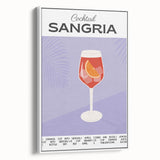 Vintage poster art of assorted beverages in vibrant colors on a large framed canvas.