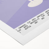 Art deco poster featuring a stylized cocktail, in vibrant orange and teal colors on a rolled canvas.