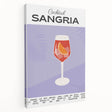 Large stretched canvas featuring a colorful illustration of various fruits and beverages, ideal for kitchen wall art.
