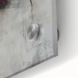 Close-up of large abstract wall art featuring assorted fruits in vibrant colors on acrylic glass.